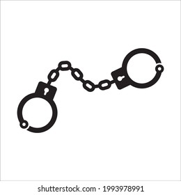 Handcuff vector icon. Handcuffs flat sign design. Cuffs symbol pictogram. Police handcuffs isolated icon