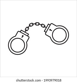 Icono de vector de esposas. Esposas de diseño plano. Pictograma con el símbolo Cuffs. Icono aislado de esposas policiales