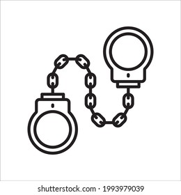 Icono de vector de esposas. Esposas de diseño plano. Pictograma con el símbolo Cuffs. Icono aislado de esposas policiales