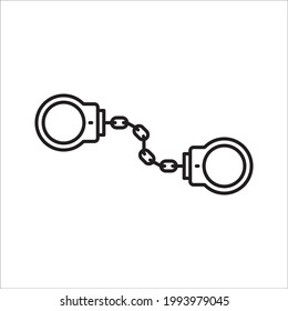 Icono de vector de esposas. Esposas de diseño plano. Pictograma con el símbolo Cuffs. Icono aislado de esposas policiales