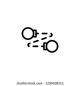 Handcuff vector icon in line / outline style