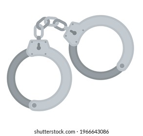 Handcuff vector icon police prison illustration. Handcuffs arrest icon jail cuffs