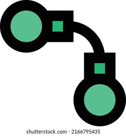 Ilustración HandCuff Vector en un fondo transparente.Símbolos de calidad premium.Icono vectorial de trazo para el concepto y el diseño gráfico.