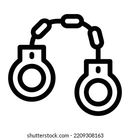 handcuff Vector illustration on a transparent background. Premium quality symbols. Stroke vector icon for concept and graphic design