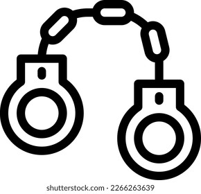 Handschellen-Vektorgrafik auf transparentem Hintergrund. Hochwertige Symbole. Dünne Vektorsymbole für Konzept und Grafikdesign. 
