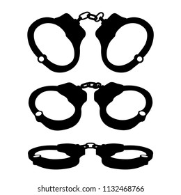 Handcuff. Handcuff vector illustration set.
handcuff icons set.
