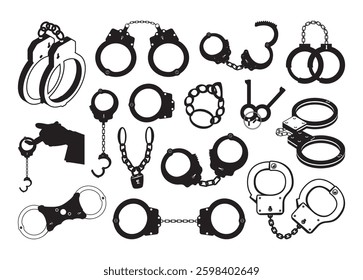 Handcuff Vector For Print, Handcuff Clipart, Handcuff Illustration