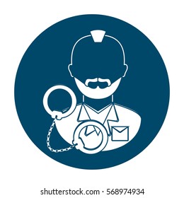 handcuffed criminal two tone button  icon image vector illustration design 