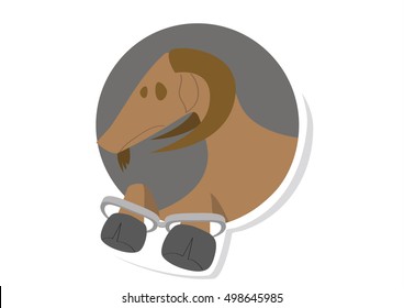 Handcuffed Goat being a Scapegoat Vector Icon