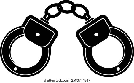 handcuffed icon silhouette vector illustration