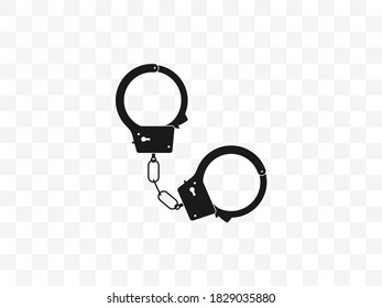Handcuffs, arrest icon. Vector illustration, flat design.