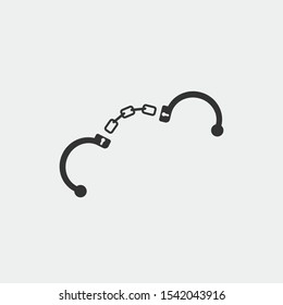handcuffs arrest vector icon isolated icon eps 10