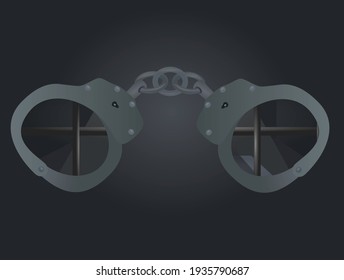 Handcuffs for arrest. vector illustration