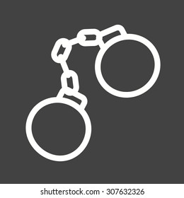 Handcuffs, arrested, criminal icon vector image.Can also be used for law and order. Suitable for mobile apps, web apps and print media.