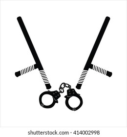 handcuffs, batons, sticks