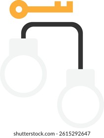 Handcuffs Biology Device Icon Vector Flat Illustration