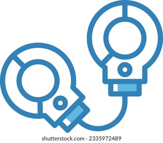 Handschellen, blaues Symbol - Einzelsymbol, Vektorgrafik
