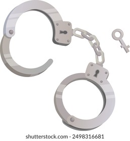 Handcuffs cartoon icon. Arrest symbol. Control sign isolated on white background