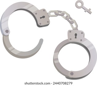 Handcuffs cartoon icon. Justice symbol. Criminal punishment isolated on white background