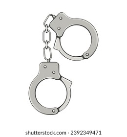 handcuffs handcuffs cartoon. punishment hand, chain guilt, security thief handcuffs handcuffs sign. isolated symbol vector illustration