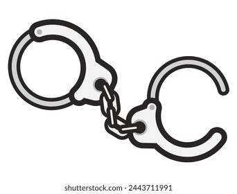 Handcuffs cartoon vector. Best for icon, sticker, decoration, and logo with law enforcement themes