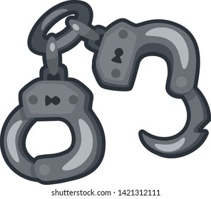 Handcuffs cartoon vector isolated icon 