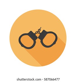 Handcuffs color flat icon for web and mobile design