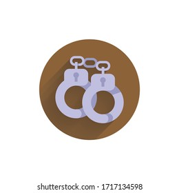 handcuffs colorful flat icon with shadow. handcuffs flat icon