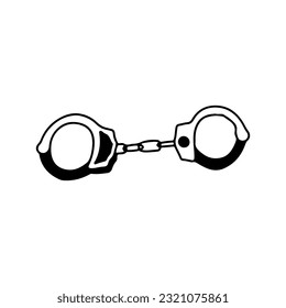 handcuffs concept doodle illustration vector