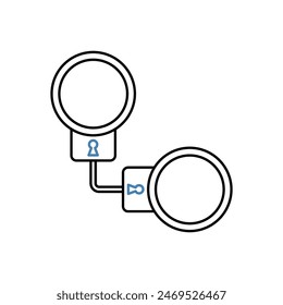 handcuffs concept line icon. Simple element illustration. handcuffs concept outline symbol design.