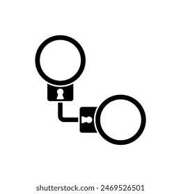 handcuffs concept line icon. Simple element illustration. handcuffs concept outline symbol design.