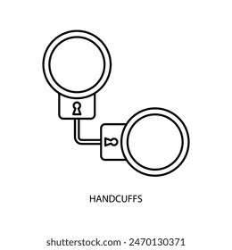 handcuffs concept line icon. Simple element illustration. handcuffs concept outline symbol design.