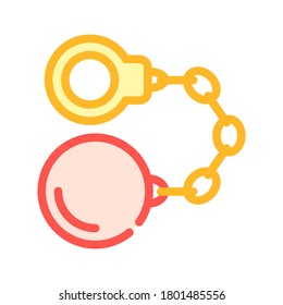 esposas con el vector de iconos de color central. esposas con signo central. ilustración de símbolo aislado
