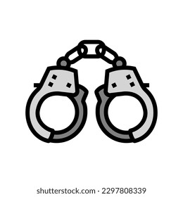 handcuffs crime color icon vector. handcuffs crime sign. isolated symbol illustration