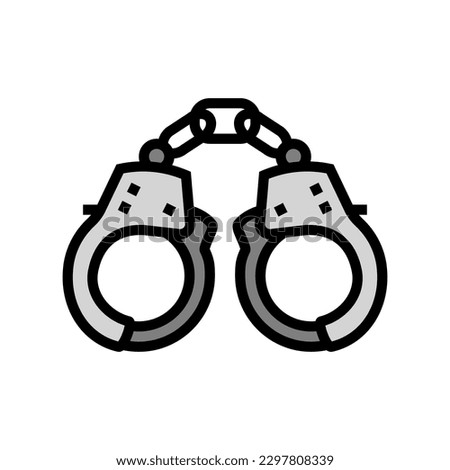 handcuffs crime color icon vector. handcuffs crime sign. isolated symbol illustration