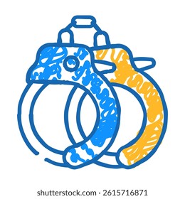 handcuffs crime doodle icon sketch vector. handcuffs crime sign. isolated symbol illustration