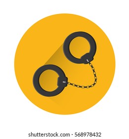 handcuffs crime icon image vector illustration design 