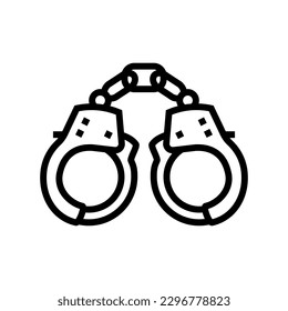 handcuffs crime line icon vector. handcuffs crime sign. isolated contour symbol black illustration