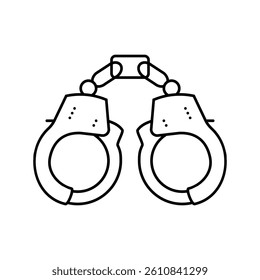 handcuffs crime line icon vector. handcuffs crime sign. isolated contour symbol black illustration