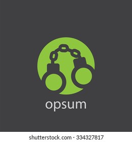 handcuffs cut identity template icon design element