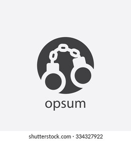 handcuffs cut identity template icon design element