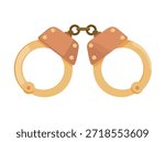 Handcuffs. Detective. Flat vector clipart, illustration with isolated background.