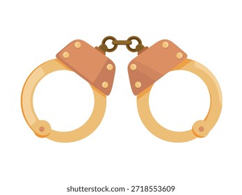 Esposas. Detective. Clipart de Vector plano, ilustración con fondo aislado.