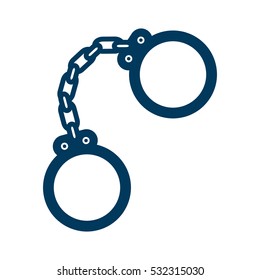 handcuffs device icon over white background. vector illustration