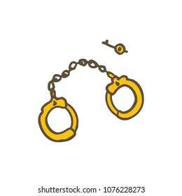 handcuffs doodle icon