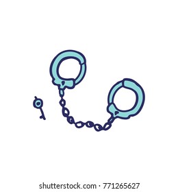handcuffs doodle icon