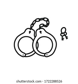 Handschellen-Doodsymbol, Vektorgrafik