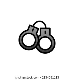 
handcuffs With Filled Line Icon Vector Illustration