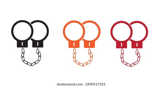 Handcuffs Flat Design Crime  Punishment Icon