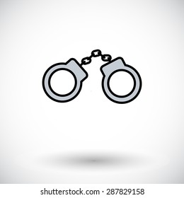 Handcuffs. Flat icon on the white background for web and mobile applications. Vector illustration.